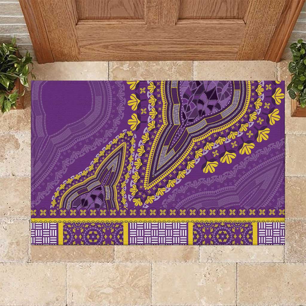 African Dashiki Rubber Doormat Luxury Violet - Wonder Print Shop