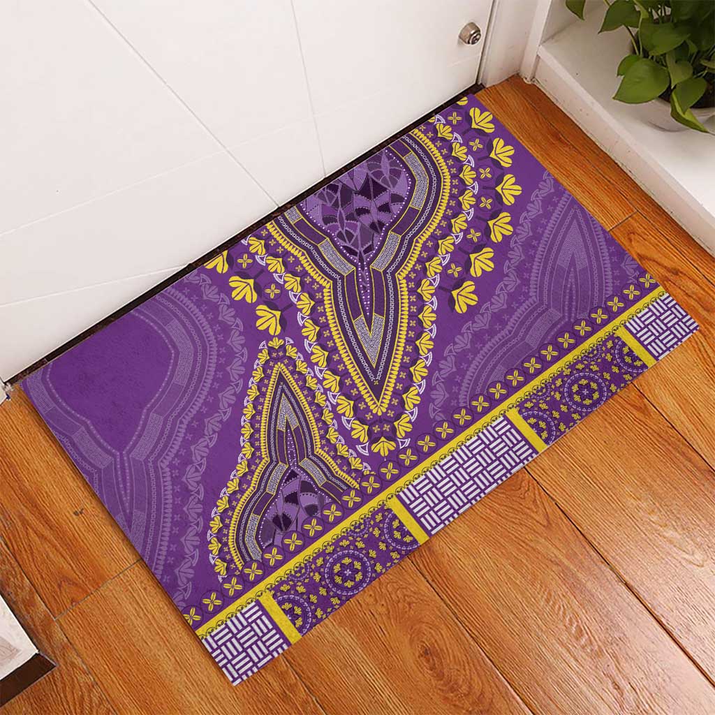 African Dashiki Rubber Doormat Luxury Violet - Wonder Print Shop