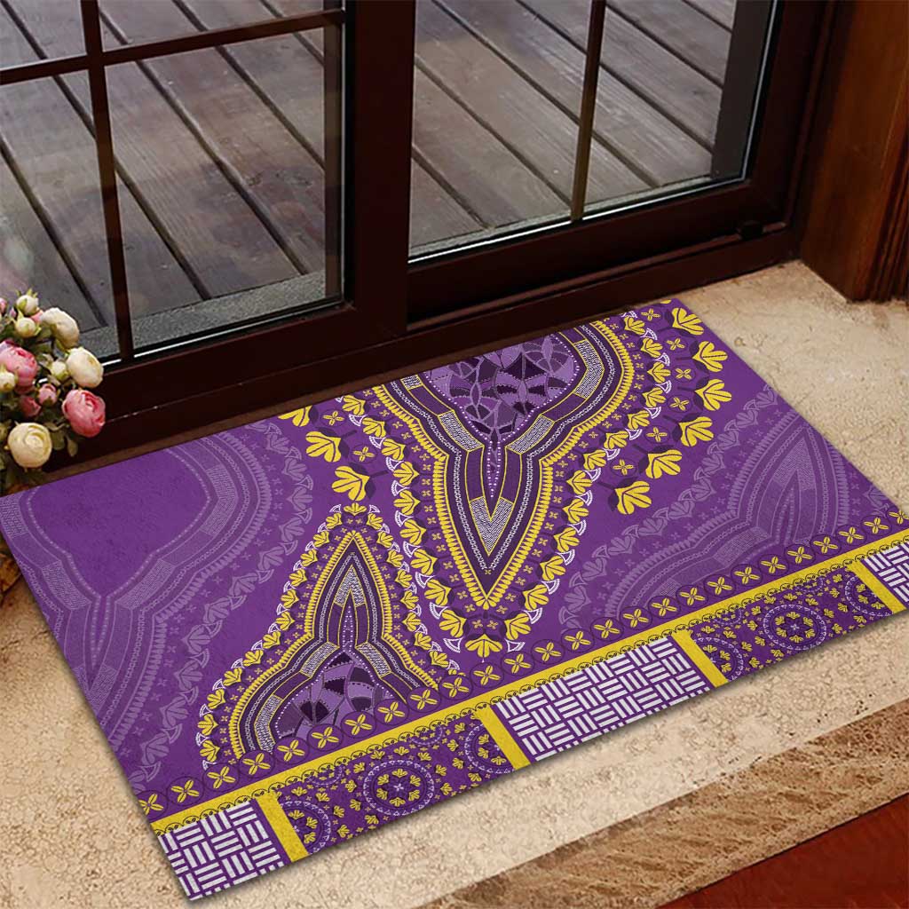 African Dashiki Rubber Doormat Luxury Violet - Wonder Print Shop