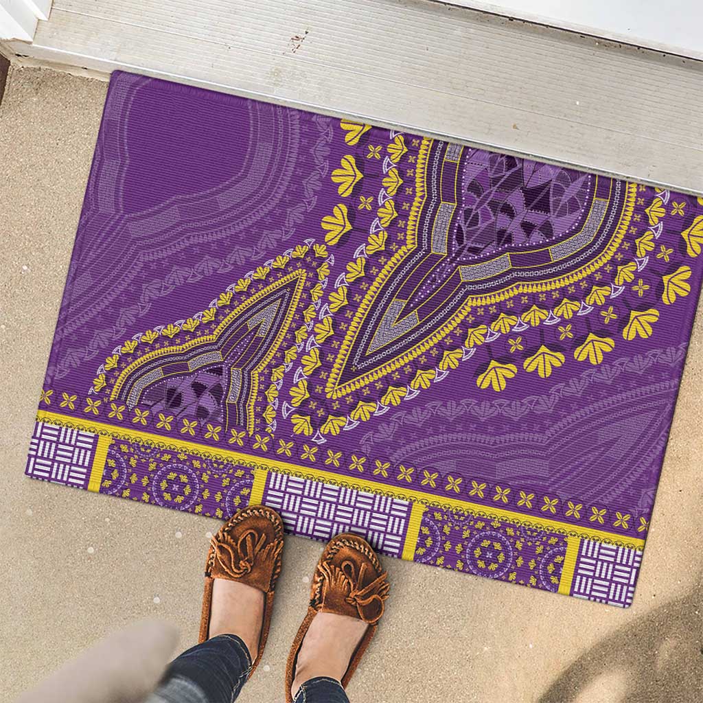 African Dashiki Rubber Doormat Luxury Violet - Wonder Print Shop