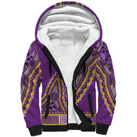 African Dashiki Sherpa Hoodie Luxury Violet - Wonder Print Shop