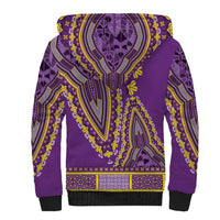 African Dashiki Sherpa Hoodie Luxury Violet - Wonder Print Shop