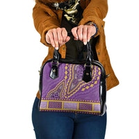 African Dashiki Shoulder Handbag Luxury Violet