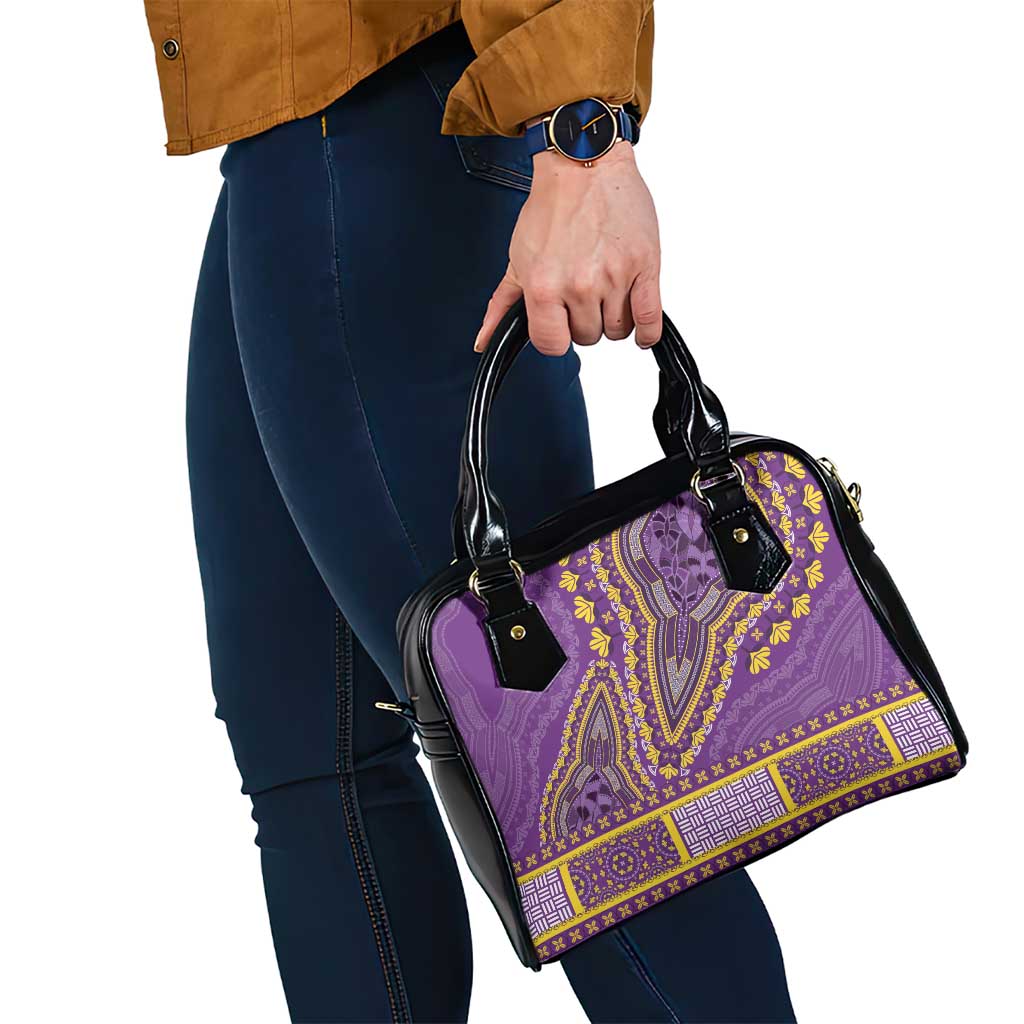 African Dashiki Shoulder Handbag Luxury Violet