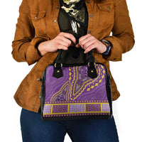 African Dashiki Shoulder Handbag Luxury Violet