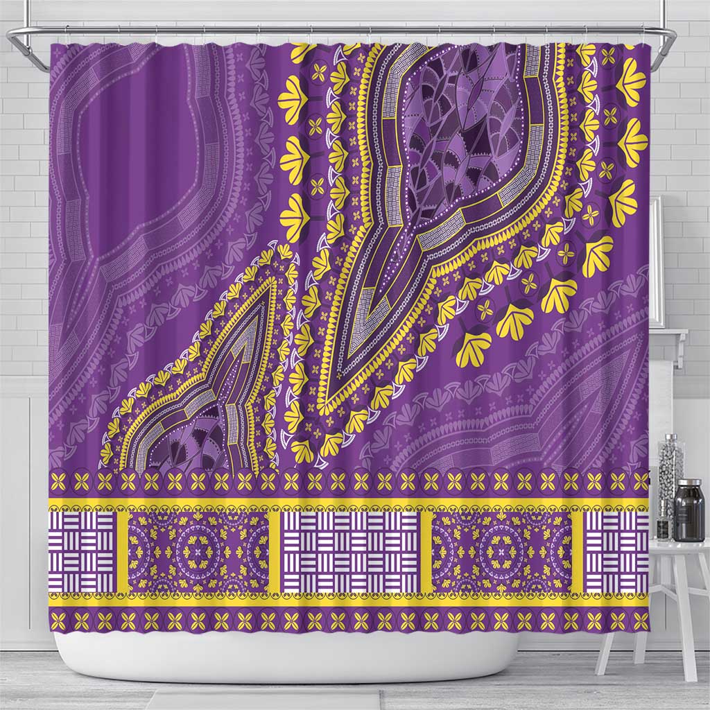 African Dashiki Shower Curtain Luxury Violet