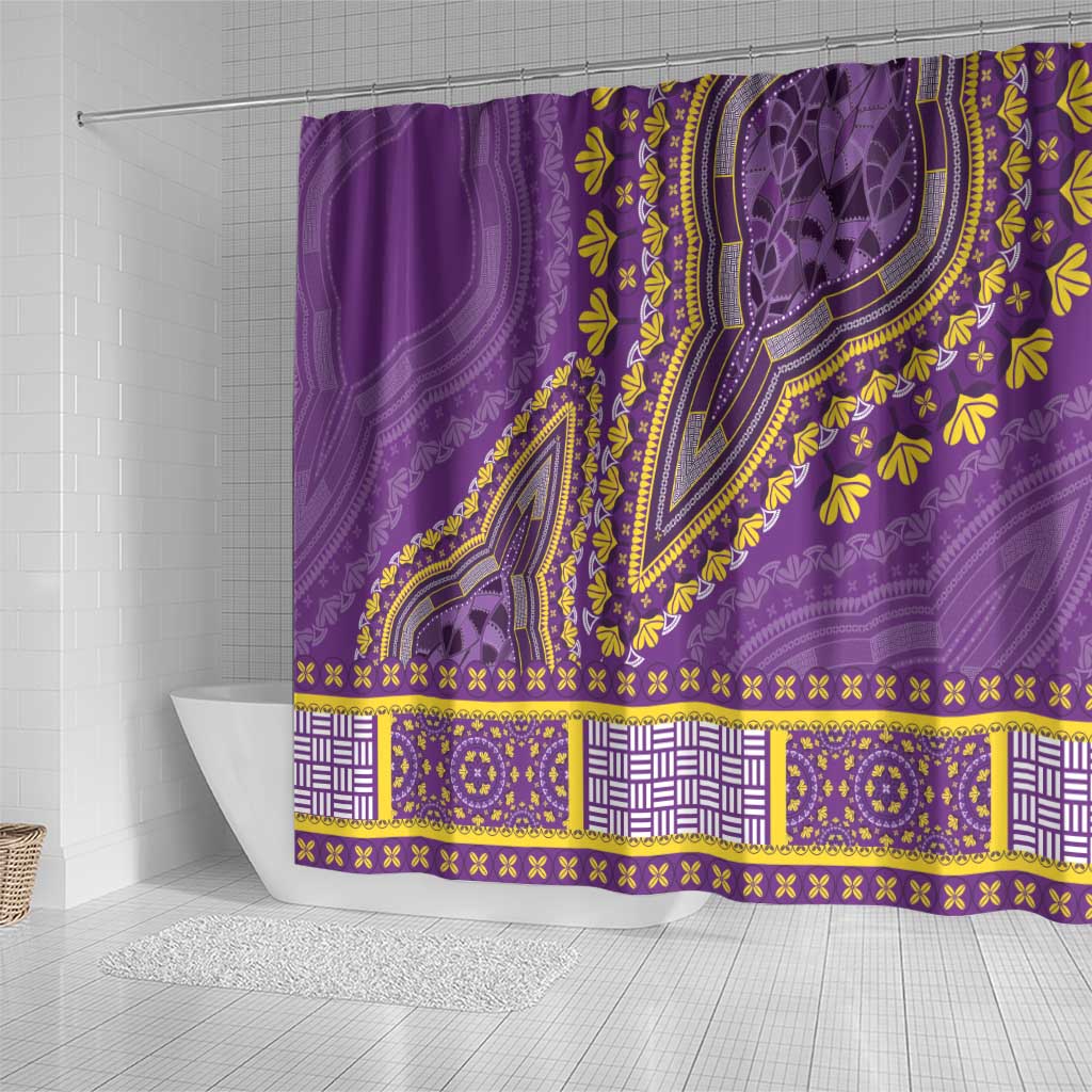 African Dashiki Shower Curtain Luxury Violet