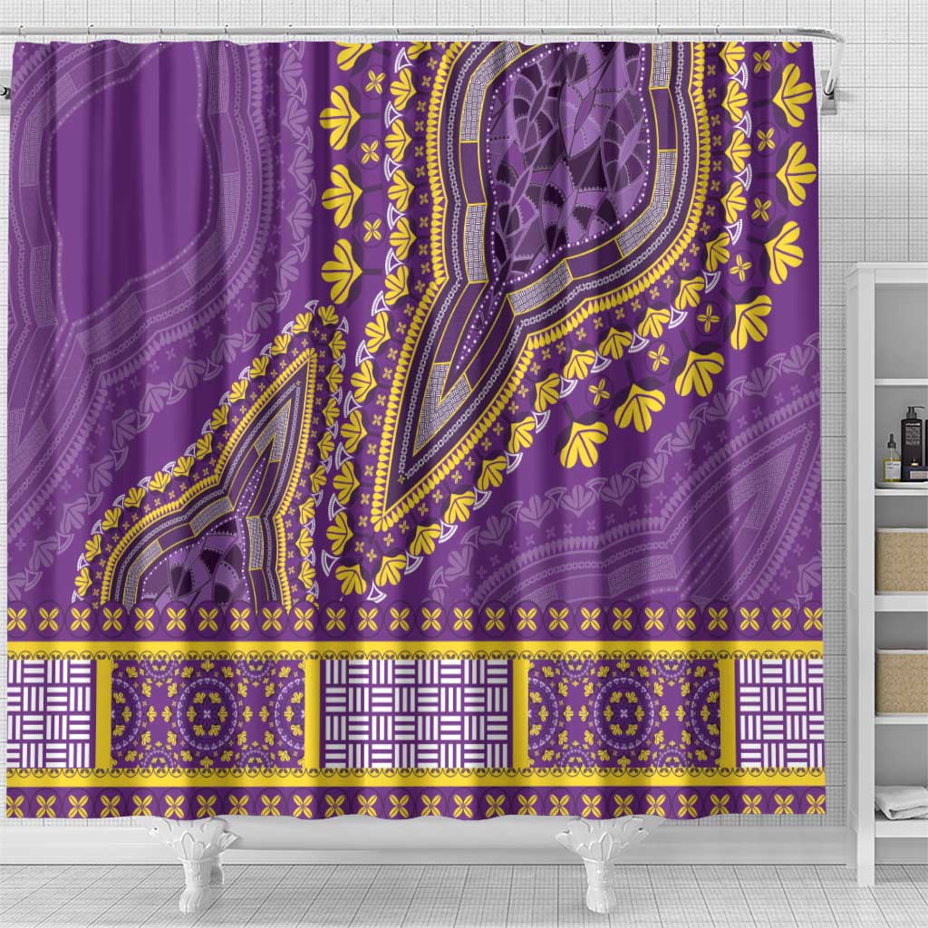 African Dashiki Shower Curtain Luxury Violet