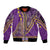 African Dashiki Sleeve Zip Bomber Jacket Luxury Violet - Wonder Print Shop