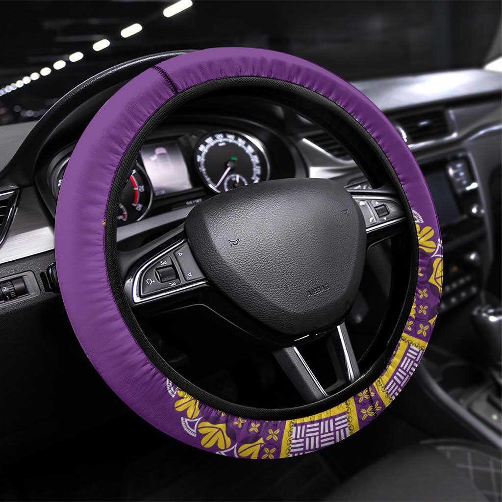 African Dashiki Steering Wheel Cover Luxury Violet - Wonder Print Shop