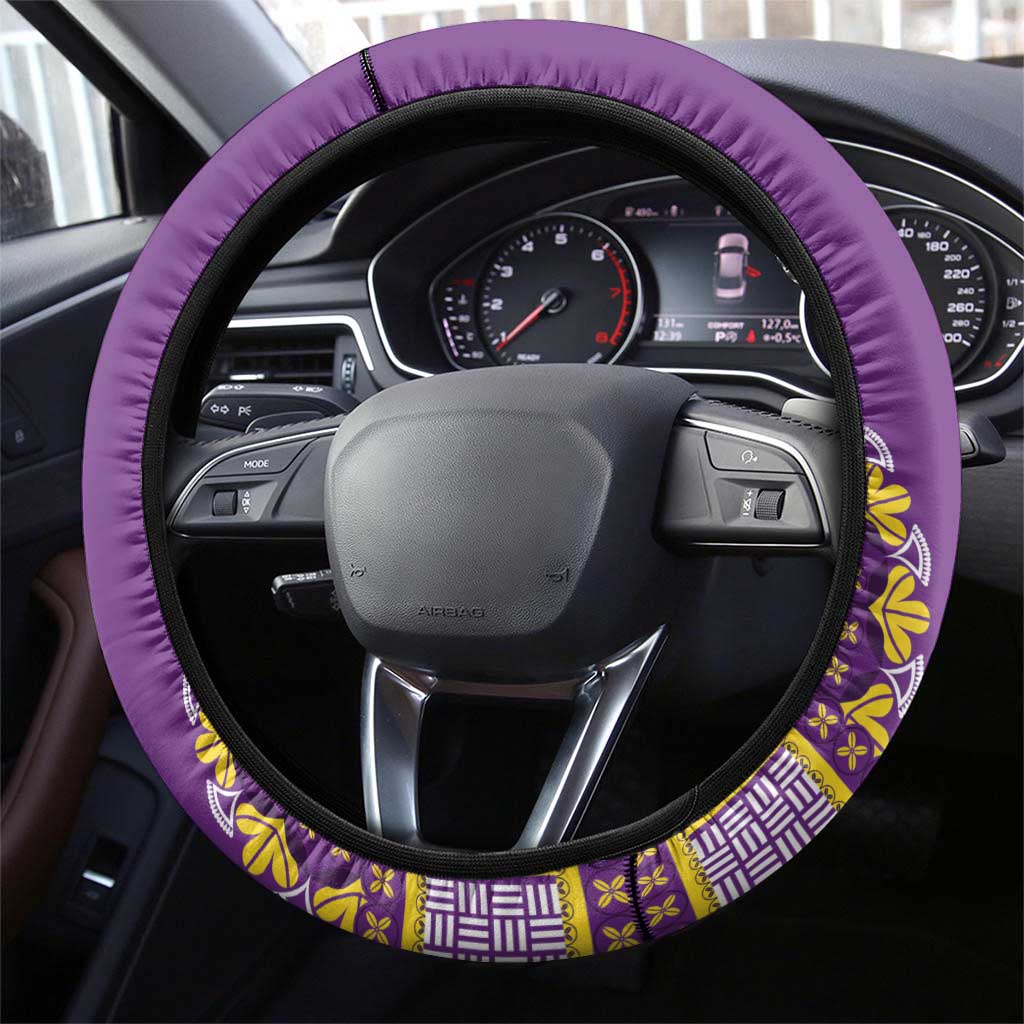 African Dashiki Steering Wheel Cover Luxury Violet - Wonder Print Shop