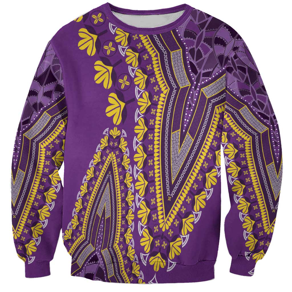 African Dashiki Sweatshirt Luxury Violet - Wonder Print Shop