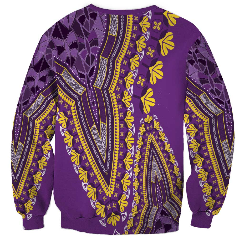 African Dashiki Sweatshirt Luxury Violet - Wonder Print Shop
