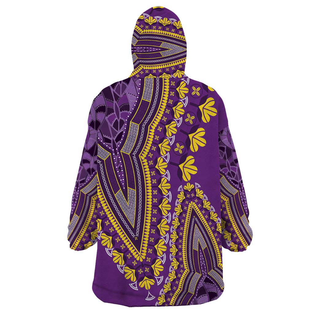 African Dashiki Wearable Blanket Hoodie Luxury Violet - Wonder Print Shop