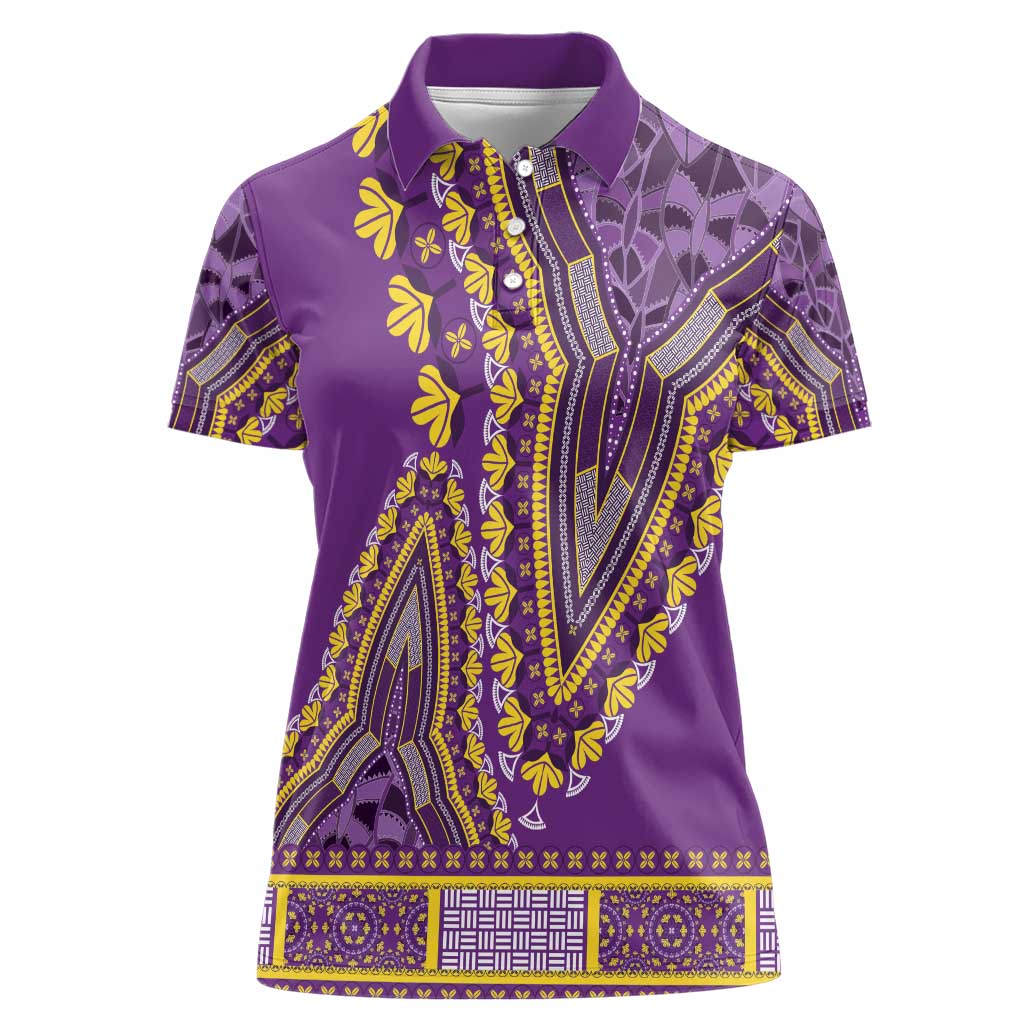 African Dashiki Women Polo Shirt Luxury Violet - Wonder Print Shop