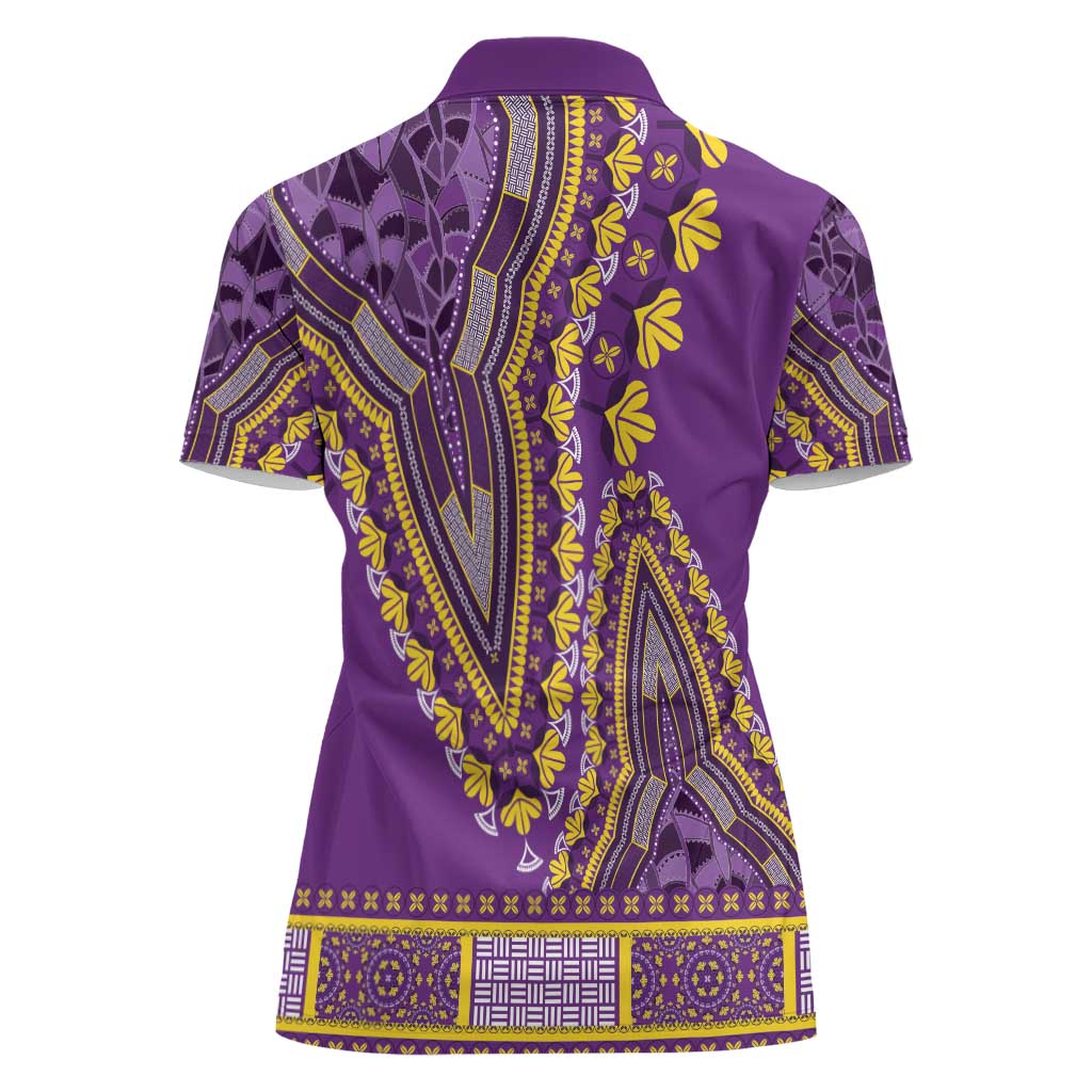 African Dashiki Women Polo Shirt Luxury Violet - Wonder Print Shop