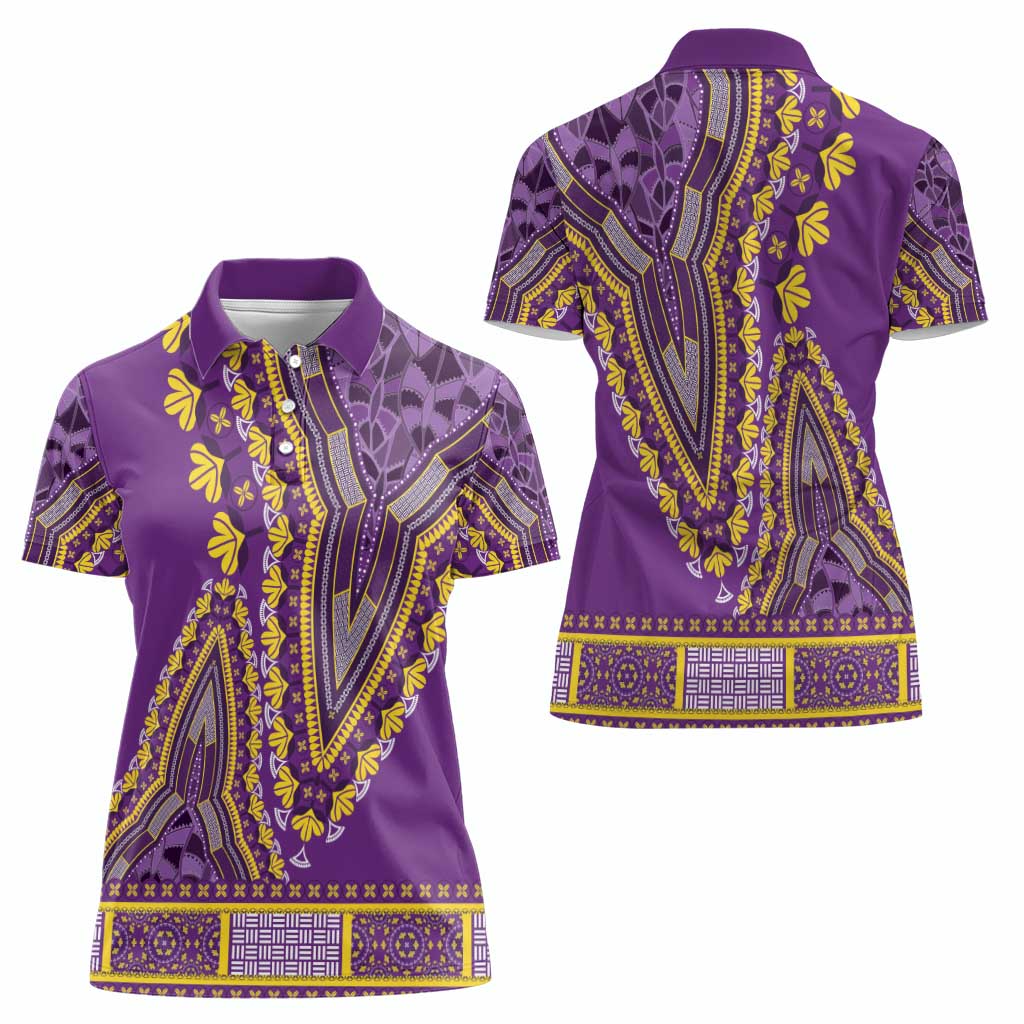 African Dashiki Women Polo Shirt Luxury Violet - Wonder Print Shop