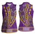 African Dashiki Women Sleeveless Polo Shirt Luxury Violet - Wonder Print Shop