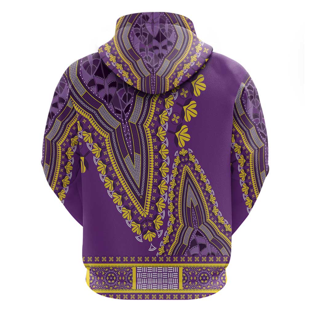 African Dashiki Zip Hoodie Luxury Violet - Wonder Print Shop