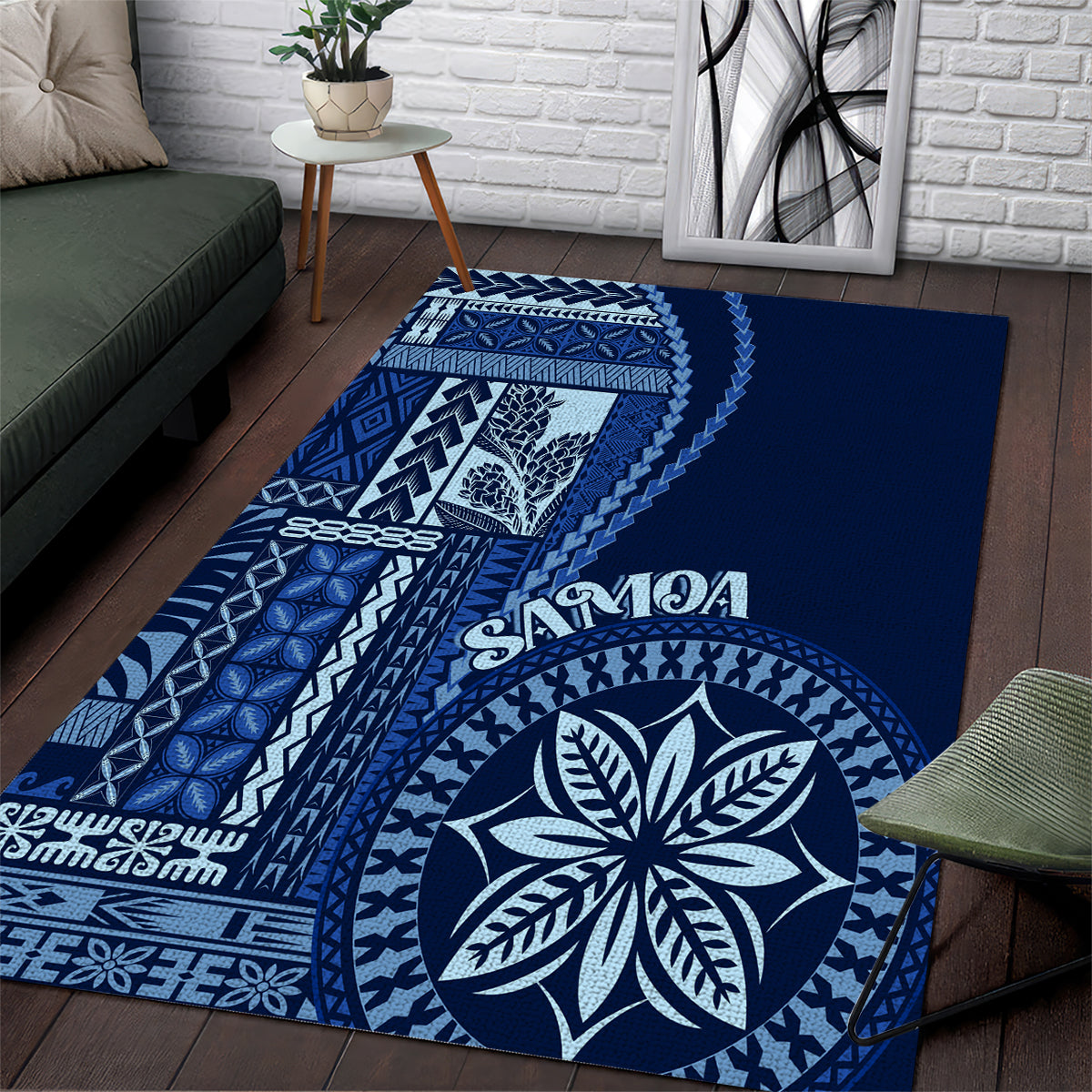 Samoa Siapo Motif Area Rug Classic Style - Bue Ver LT7 - Wonder Print Shop