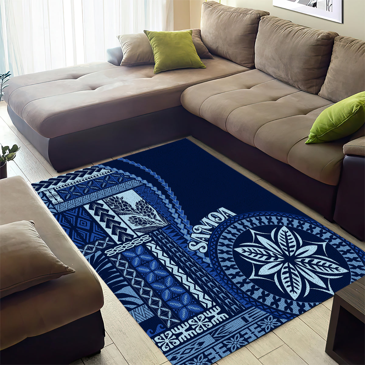 Samoa Siapo Motif Area Rug Classic Style - Bue Ver LT7 - Wonder Print Shop
