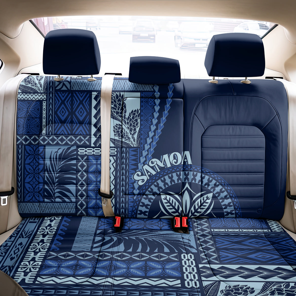 Samoa Siapo Motif Back Car Seat Cover Classic Style - Bue Ver LT7 - Wonder Print Shop