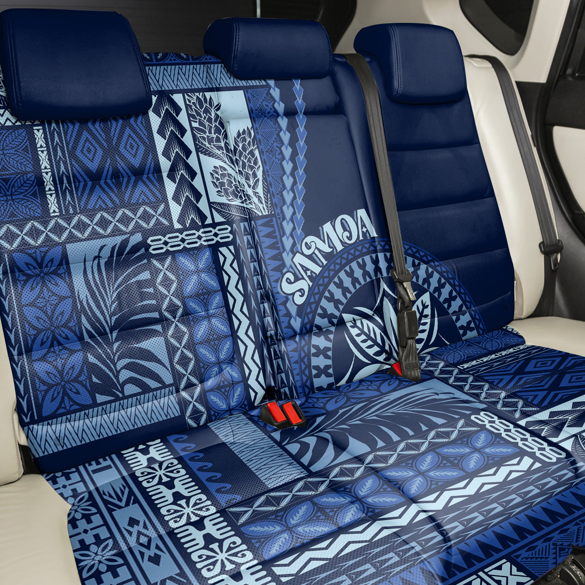 Samoa Siapo Motif Back Car Seat Cover Classic Style - Bue Ver LT7 - Wonder Print Shop