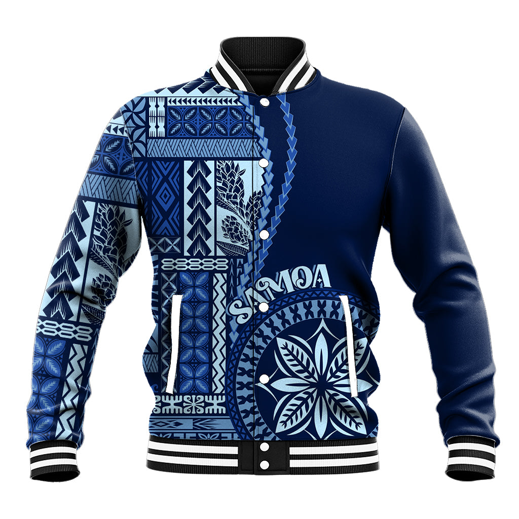 Samoa Siapo Motif Baseball Jacket Classic Style - Bue Ver LT7 - Wonder Print Shop