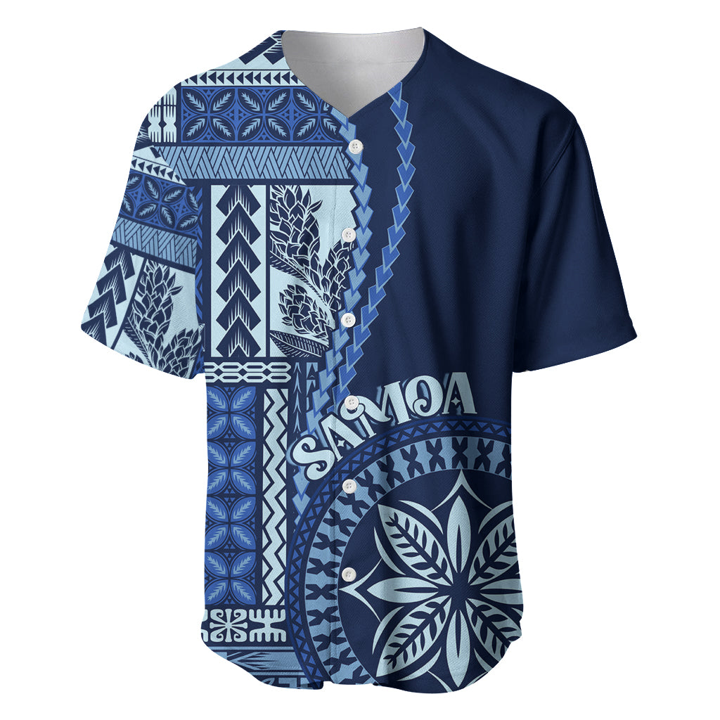 Samoa Siapo Motif Baseball Jersey Classic Style - Bue Ver LT7 - Wonder Print Shop