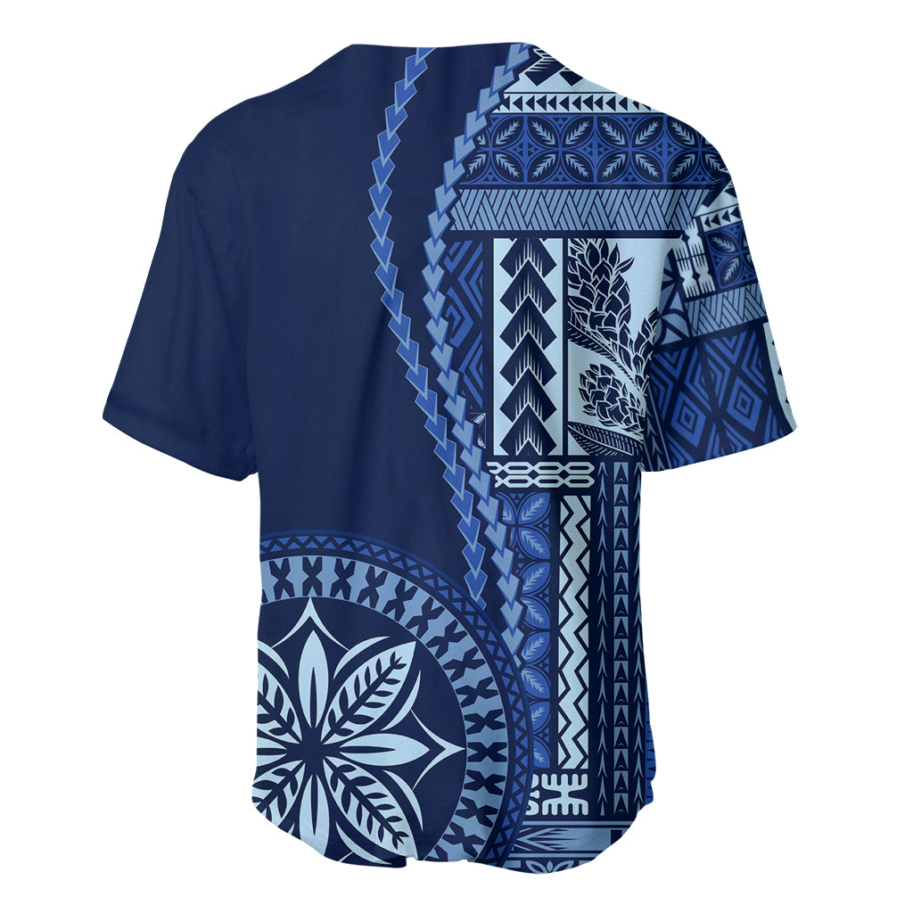 Samoa Siapo Motif Baseball Jersey Classic Style - Bue Ver LT7 - Wonder Print Shop