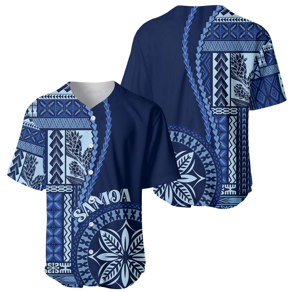 Samoa Siapo Motif Baseball Jersey Classic Style - Bue Ver LT7 - Wonder Print Shop