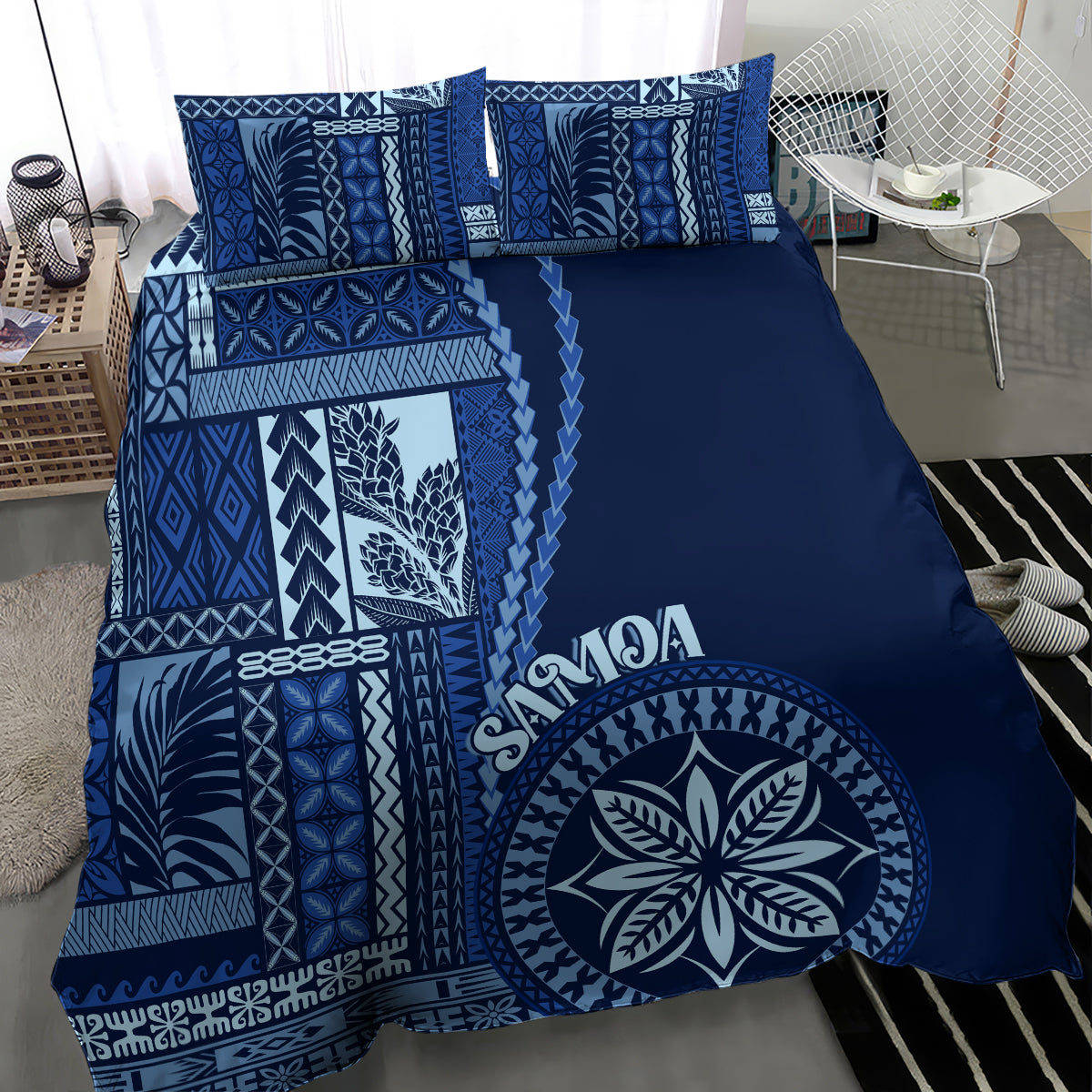 Samoa Siapo Motif Bedding Set Classic Style - Bue Ver LT7 - Wonder Print Shop
