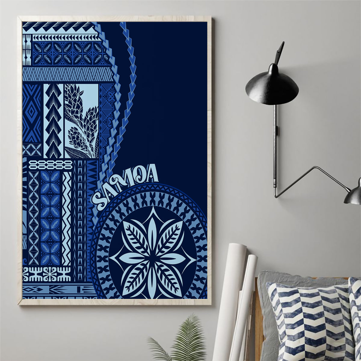 Samoa Siapo Motif Canvas Wall Art Classic Style - Bue Ver LT7 - Wonder Print Shop