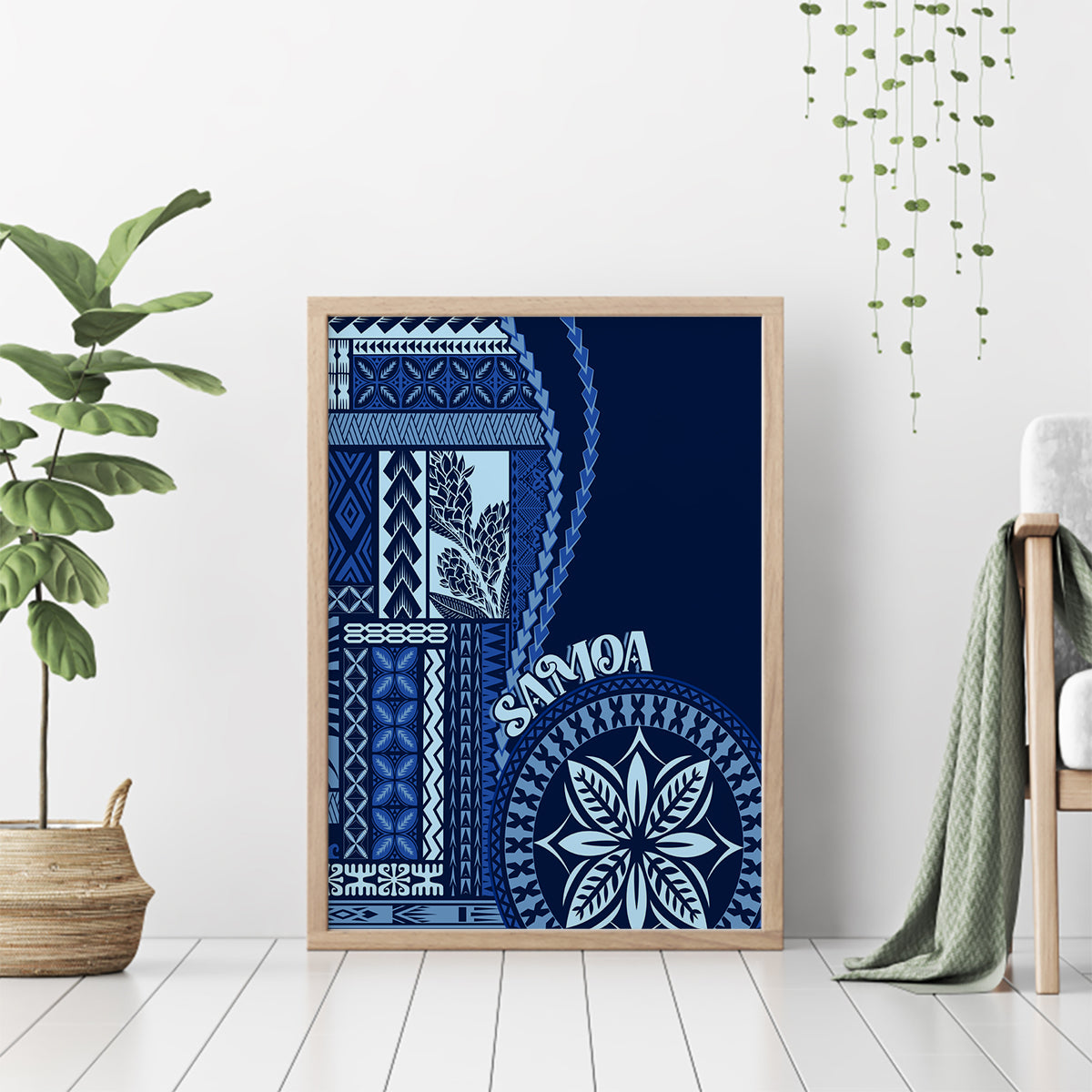 Samoa Siapo Motif Canvas Wall Art Classic Style - Bue Ver LT7 - Wonder Print Shop