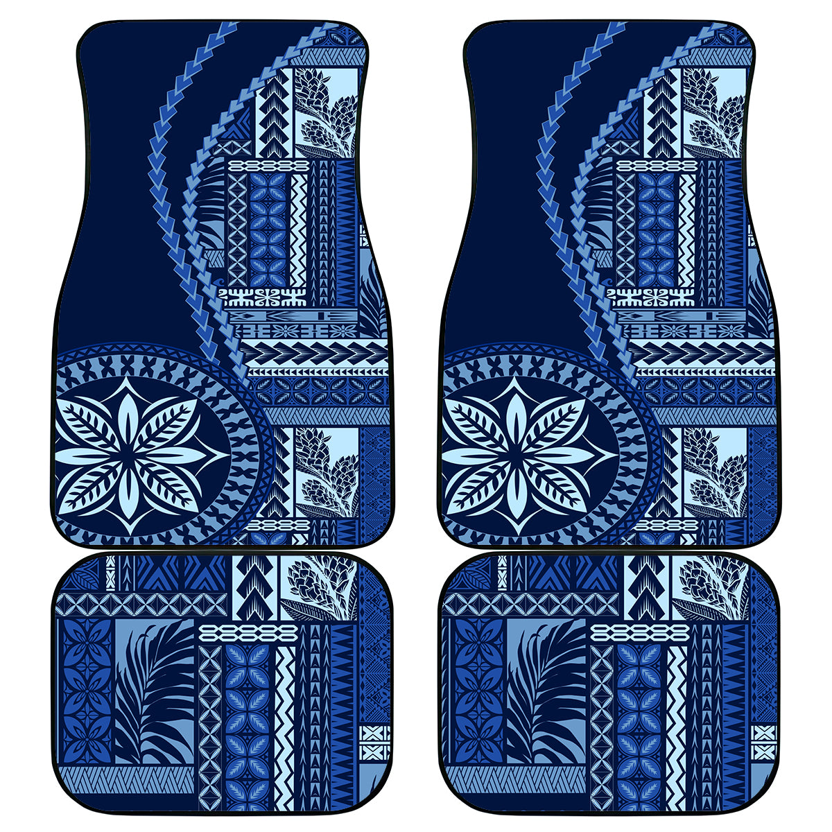Samoa Siapo Motif Car Mats Classic Style - Bue Ver LT7 - Wonder Print Shop