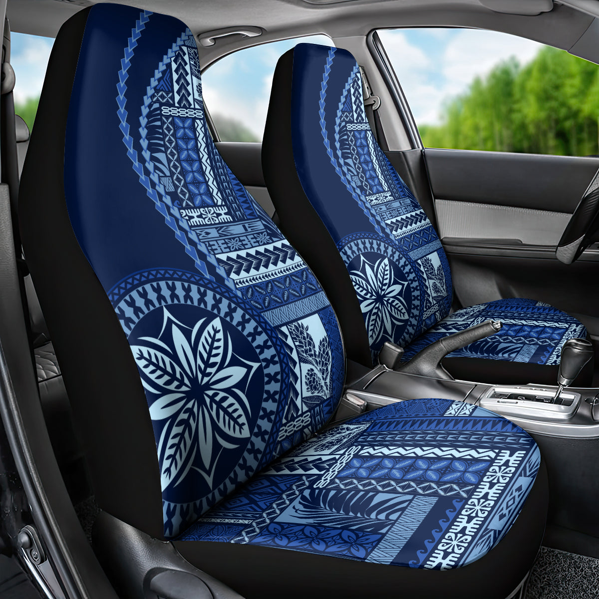 Samoa Siapo Motif Car Seat Cover Classic Style - Bue Ver LT7 - Wonder Print Shop