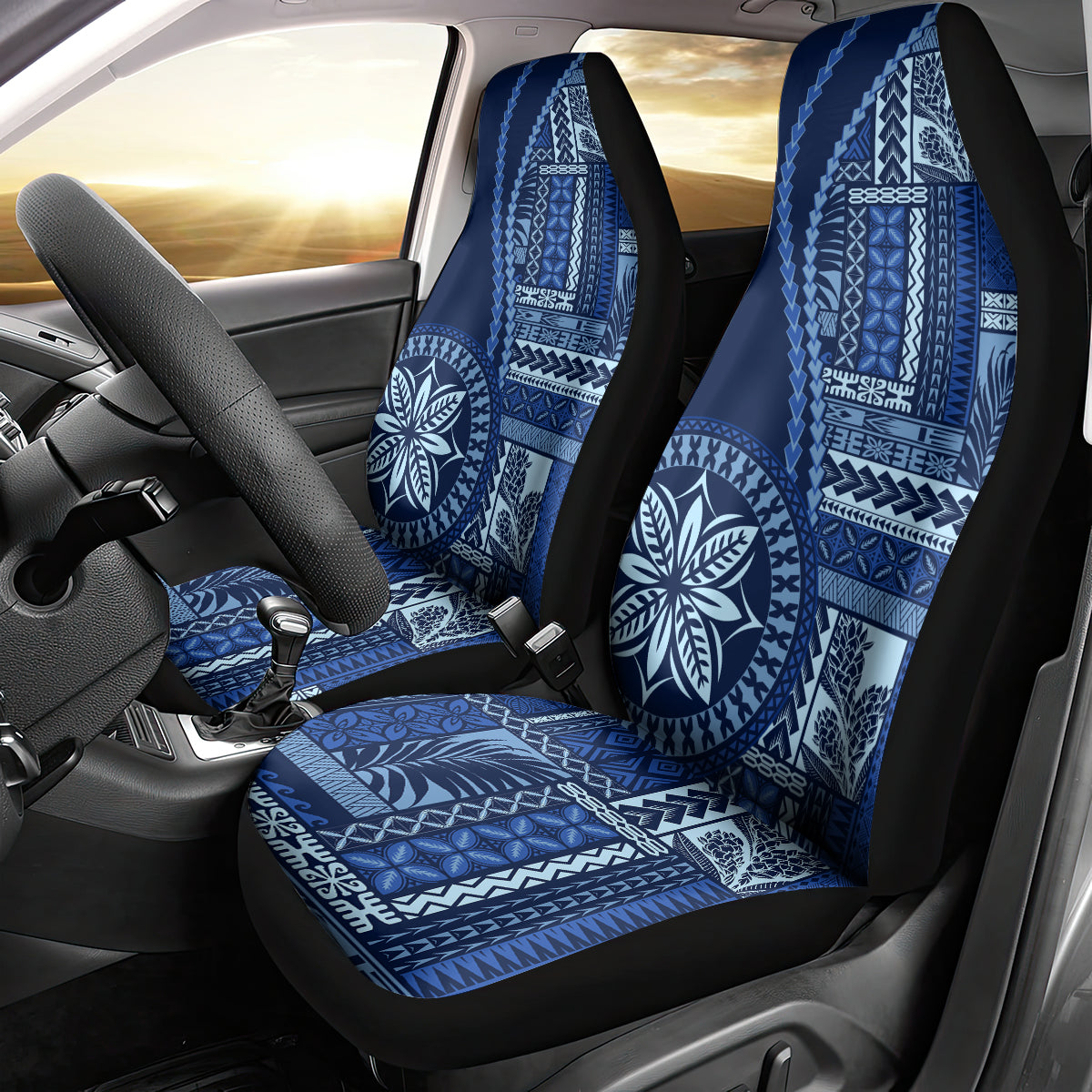 Samoa Siapo Motif Car Seat Cover Classic Style - Bue Ver LT7 - Wonder Print Shop