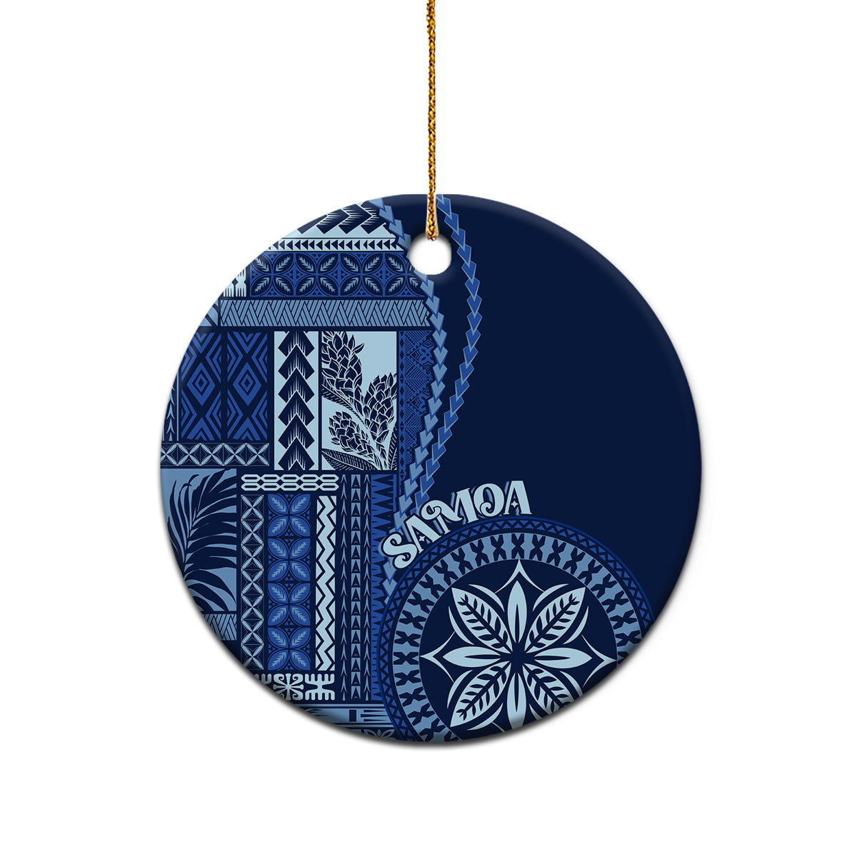 Samoa Siapo Motif Ceramic Ornament Classic Style - Bue Ver LT7 - Wonder Print Shop