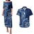 Samoa Siapo Motif Couples Matching Puletasi Dress and Hawaiian Shirt Classic Style - Bue Ver LT7 - Wonder Print Shop