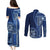 Samoa Siapo Motif Couples Matching Puletasi Dress and Long Sleeve Button Shirt Classic Style - Bue Ver LT7 - Wonder Print Shop