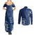 Samoa Siapo Motif Couples Matching Summer Maxi Dress and Long Sleeve Button Shirt Classic Style - Bue Ver LT7 - Wonder Print Shop