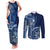 Samoa Siapo Motif Couples Matching Tank Maxi Dress and Long Sleeve Button Shirt Classic Style - Bue Ver LT7 - Wonder Print Shop