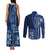 Samoa Siapo Motif Couples Matching Tank Maxi Dress and Long Sleeve Button Shirt Classic Style - Bue Ver LT7 - Wonder Print Shop
