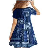 Samoa Siapo Motif Family Matching Mermaid Dress and Hawaiian Shirt Classic Style - Bue Ver LT7 - Wonder Print Shop