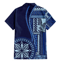 Samoa Siapo Motif Family Matching Mermaid Dress and Hawaiian Shirt Classic Style - Bue Ver LT7 - Wonder Print Shop