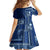 Samoa Siapo Motif Family Matching Off Shoulder Maxi Dress and Hawaiian Shirt Classic Style - Bue Ver LT7 - Wonder Print Shop