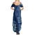 Samoa Siapo Motif Family Matching Summer Maxi Dress and Hawaiian Shirt Classic Style - Bue Ver - Wonder Print Shop