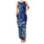 Samoa Siapo Motif Family Matching Tank Maxi Dress and Hawaiian Shirt Classic Style - Bue Ver - Wonder Print Shop