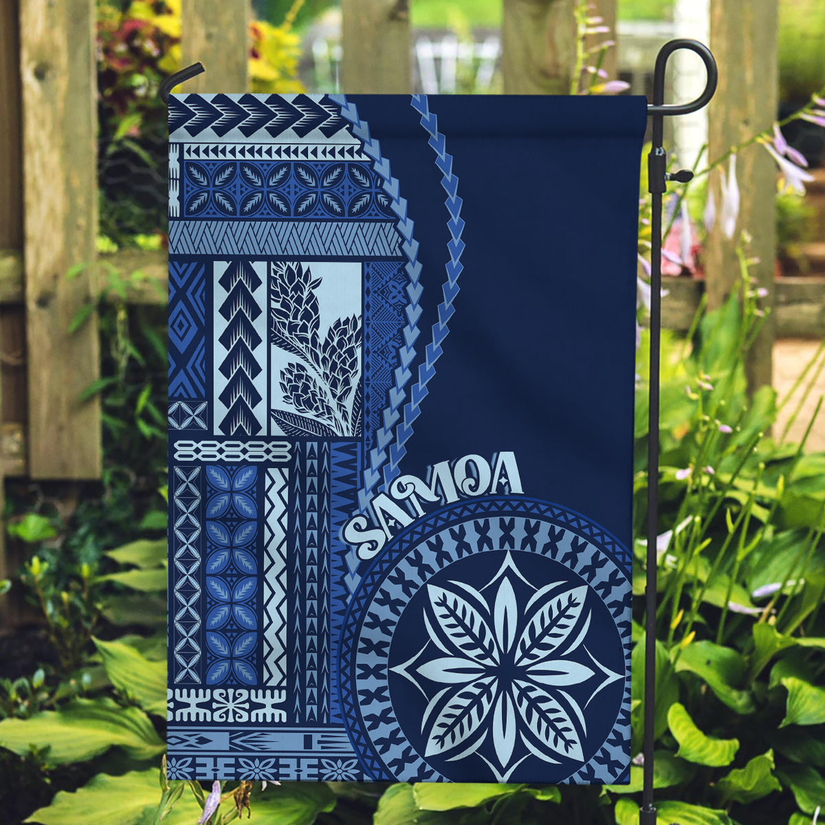 Samoa Siapo Motif Garden Flag Classic Style - Bue Ver - Wonder Print Shop