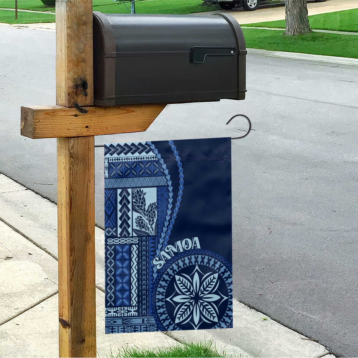 Samoa Siapo Motif Garden Flag Classic Style - Bue Ver - Wonder Print Shop